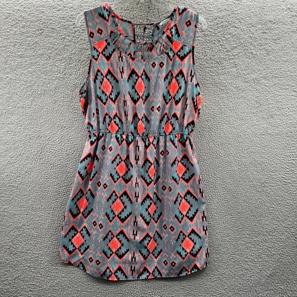 Womens Indie Southwestern Geometric Sleeveless Midi Dress 3X Artsy Summer Casual